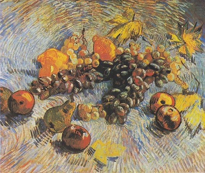 Vincent Van Gogh Still Life with Grapes, apples, lemons and pear china oil painting image